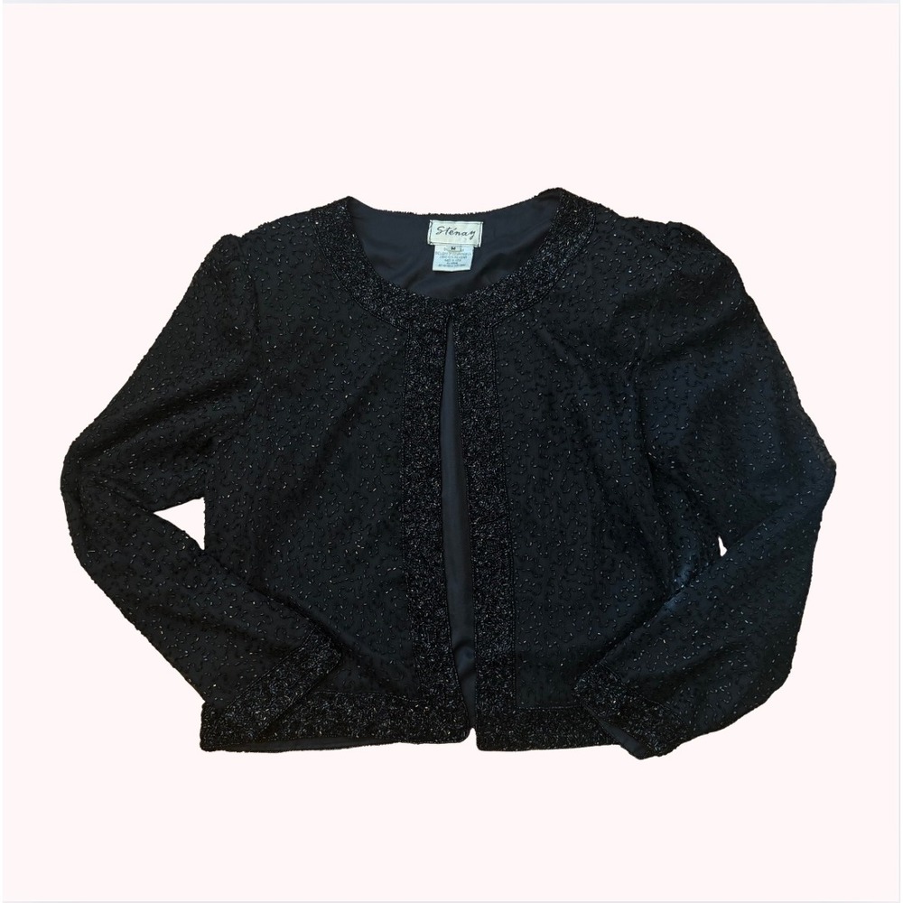 Vintage Stenay 80s Silk Beaded Jacket